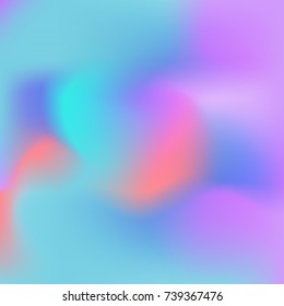 Soft Color Gradient Background. Holographic Wallpaper Set. Modern Mobile Or Web App Screen. Vector