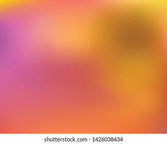Soft color gradient background. Light backdrop with bright rainbow colors. Vector illustration texture. Orange colored, natural screen design for user interface or mobile app.