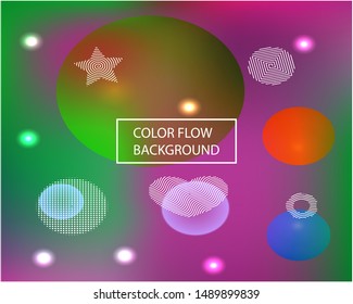 Soft color gradient background. Light backdrop with colored bubbles and white shapes. Vector illustration concept. Violet painted, natural screen design for user interface or mobile app.