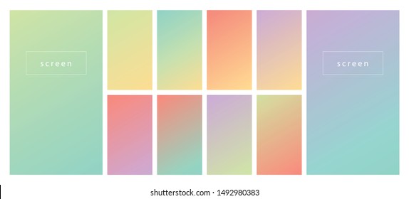 Soft color gradient background  Modern screen vector design for mobile app  Pastel gradient background 
