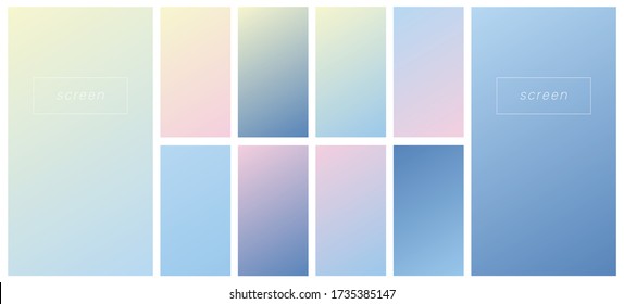 Soft color gradient background  Modern screen vector design for mobile app  Pastel gradient background  Trendy soft color style 
