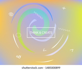 Soft color gradient background. Original backdrop with curled spirals. Simple muffled colors. Vector illustration theme. Orange colored, natural screen design for user interface.
