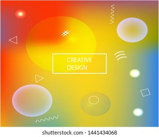Soft color gradient background. Vector illustration vintage. Commercial backdrop with bright rainbow colors. Yellow colored, natural screen design for user interface or mobile app.