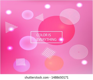 Soft color gradient background. Vector illustration vintage. Clean backdrop with colored bubbles and white shapes. Violet painted, natural screen design for user interface or mobile app.