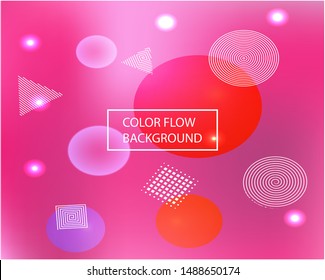 Soft color gradient background. Vector illustration vintage. Fluid backdrop with colored bubbles and white shapes. Violet painted, natural screen design for user interface or mobile app.