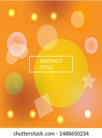 Soft color gradient background. Vector illustration theme. Minimal backdrop with colored bubbles and white shapes. Orange painted, natural screen design for user interface or mobile app.