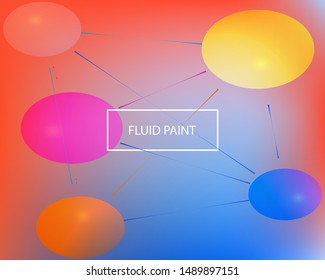 Soft color gradient background. Vector illustration texture with multicolored balls connected to each other by straight segments. Original backdrop with simple colors. Red and blue screen design.