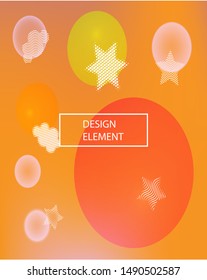 Soft color gradient background. Vector illustration concept. Clean backdrop with colored bubbles and white shapes. Orange painted, natural screen design for user interface or mobile app.