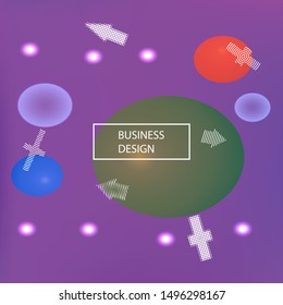 Soft color gradient background. Vector illustration concept. Commercial backdrop with colored bubbles and white shapes. Violet painted, natural screen design for user interface or mobile app.