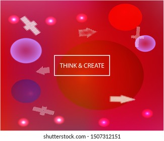 Soft color gradient background. Vector illustration space. Dynamic backdrop with colored bubbles and white shapes. Red painted, natural screen design for user interface or mobile app.