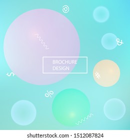 Soft color gradient background. Vector illustration concept. Fresh backdrop with colored bubbles and white shapes. Blue painted, natural screen design for user interface or mobile app.