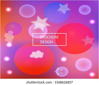 Soft color gradient background. Vibrant backdrop with colored bubbles and white shapes. Vector illustration art. Green painted, natural screen design for user interface or mobile app.