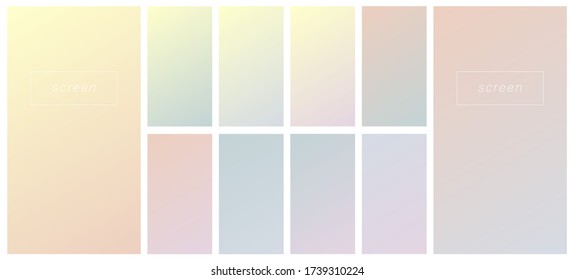 Fondo degradado de color suave. Diseño vectorial de pantalla moderna para aplicaciones móviles. Gradientes pasteles. Estilo de color suave de moda, diseño de plantillas, infografía de negocios, medios sociales, ux, ui.