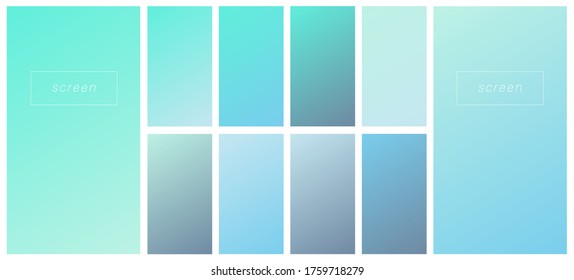 Soft color gradient backgrounds. Modern screen vector design for mobile app. Pastel gradients. Trendy soft color style, template design, business infographic, social media, ux, ui.