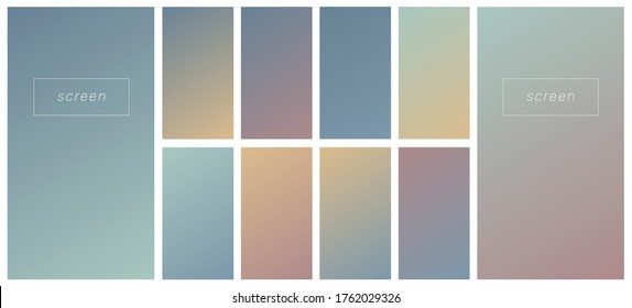 Soft color gradient backgrounds. Modern screen vector design for mobile app. Pastel gradients. Trendy soft color style, template design, business infographic, social media, ux, ui.