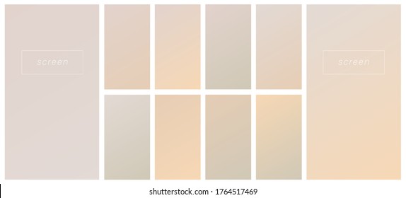 Soft color gradient backgrounds. Modern screen vector design for mobile app. Pastel gradients. Trendy soft color style, template design, business infographic, social media, ux, ui.