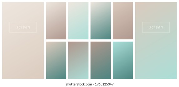 Soft color gradient backgrounds. Modern screen vector design for mobile app. Pastel gradients. Trendy soft color style, template design, business infographic, social media, ux, ui.