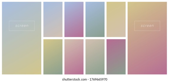 Fondo degradado de color suave. Diseño vectorial de pantalla moderna para aplicaciones móviles. Gradientes pasteles. Estilo de color suave de moda, diseño de plantillas, infografía de negocios, medios sociales, ux, ui.