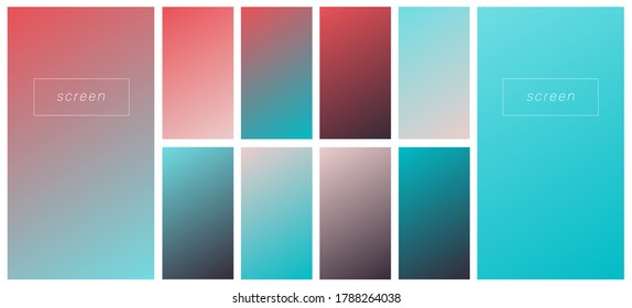 Soft color gradient backgrounds. Modern screen vector design for mobile app. Pastel gradients. Trendy soft color style, template design, banner,  business infographic, social media, ux, ui.