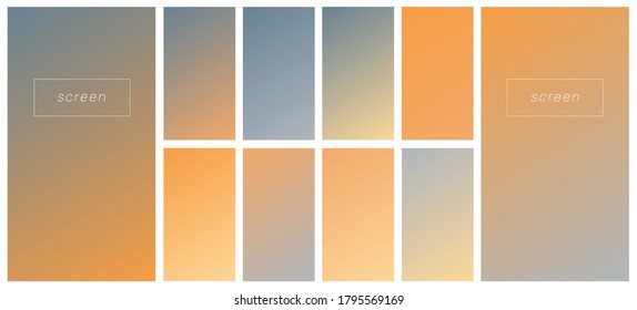 Soft color gradient backgrounds. Modern screen vector design for mobile app. Pastel gradients. Trendy soft color style, template design, business infographic, social media, ux, ui.