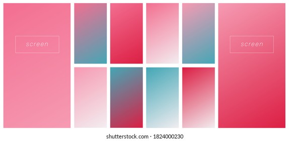 Soft color gradient backgrounds. Modern screen vector design for mobile app. Pastel gradients. Trendy soft color style, template design, business infographic, social media, ux, ui.