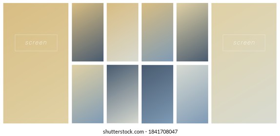 Soft color gradient backgrounds. Modern screen vector design for mobile app. Pastel gradients. Trendy soft color style, template design, business infographic, social media, ux, ui.