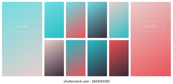 Soft color gradient backgrounds. Modern screen vector design for mobile app. Pastel gradients. Trendy soft color style, template design, business infographic, social media, ux, ui.