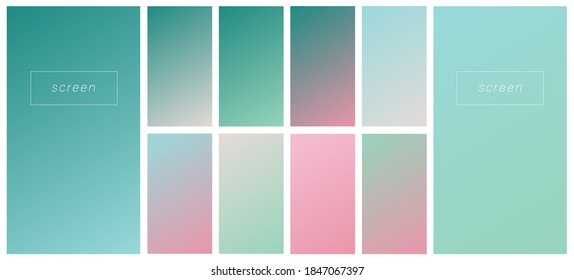 Soft color gradient backgrounds. Modern screen vector design for mobile app. Pastel gradients. Trendy soft color style, template design, business infographic, social media, ux, ui.