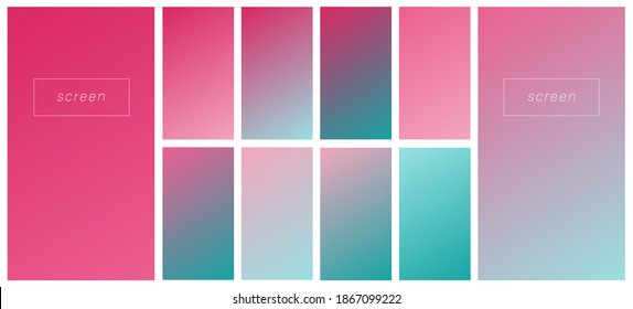 Soft color gradient backgrounds. Modern screen vector design for mobile app. Pastel gradients. Trendy soft color style, template design, business infographic, social media, ux, ui.