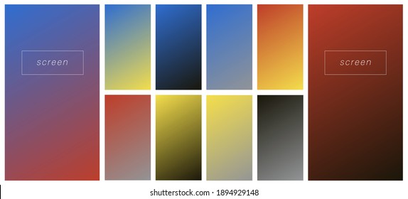 Soft color gradient backgrounds. Modern screen vector design for mobile app. Pastel gradients. Trendy soft color style, template design, business infographic, social media, ux, ui.