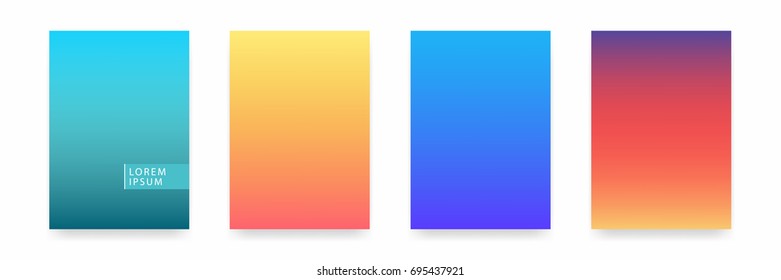 Soft color gradient. Modern light background set for brochure, poster, flyer, website. Vector