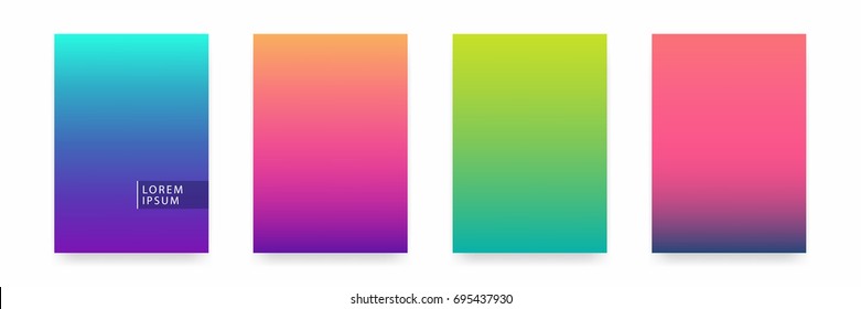 Soft color gradient. Modern light background set for brochure, poster, flyer, website. Vector