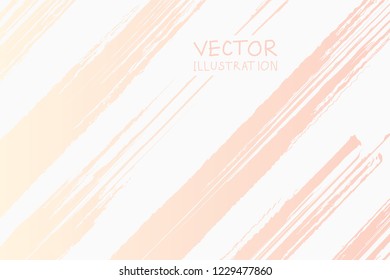 Soft color grunge diagonal strip brush strokes with gradient on a light background. Abstract vector illustration.