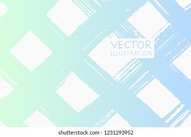 Soft color grunge grid strip brush strokes with gradient on a light background. Abstract vector illustration.