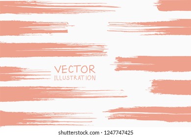 Soft color grunge horizontal strip brush strokes on a light background. Abstract vector illustration.