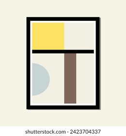 soft color layout paper square aesthetic poster abstract template geometric shape painting framed contemporary scandinavian mid century digital A3 A4 print book home wall decoration fabric card