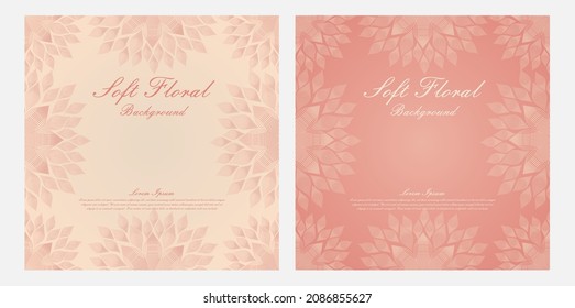 soft color line floral ornament shape social media post design