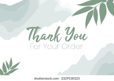 Soft color minimal Thank You For Your Order  design, Online Order, Business Owner, Packaging, Thanks Vector Text Outline Illustration Background.