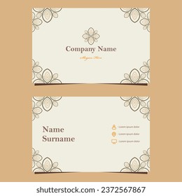 soft color natural floral business card template design