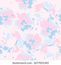 padrão de cor suave, flores, padrão floral, impressão, padrão de verão, pastel. batik 