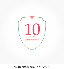 soft color shield anniversary logo vector