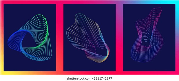 Soft color. Simple modern screen design. Blue, orange, red, yellow, green. Vibrant style template. Vector illustration. Poster wih music. blue background