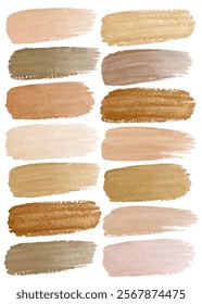 Soft color swatches, warm tones, artistic brush strokes, neutral palette, modern design, versatile backgrounds.