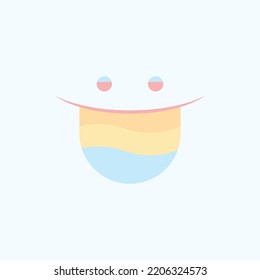soft color tongue vector logo