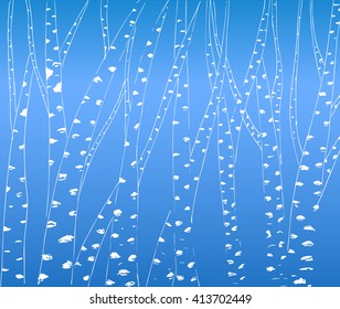 Soft colored abstract background with birches for design