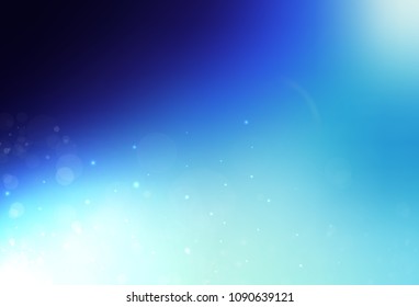 Soft colored abstract glitter lights background. Dark night blue sky de-focused background.