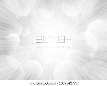 Soft colored abstract grey background with bokeh lights. Vector illustration