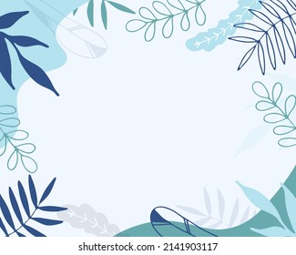Soft colored background with tropical leaves. Boho style.