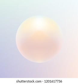 Soft colored Holographic gradient sphere floating on a light colorful background