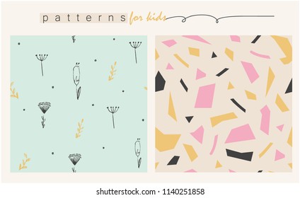 Soft colored lovely patterns for childrens.